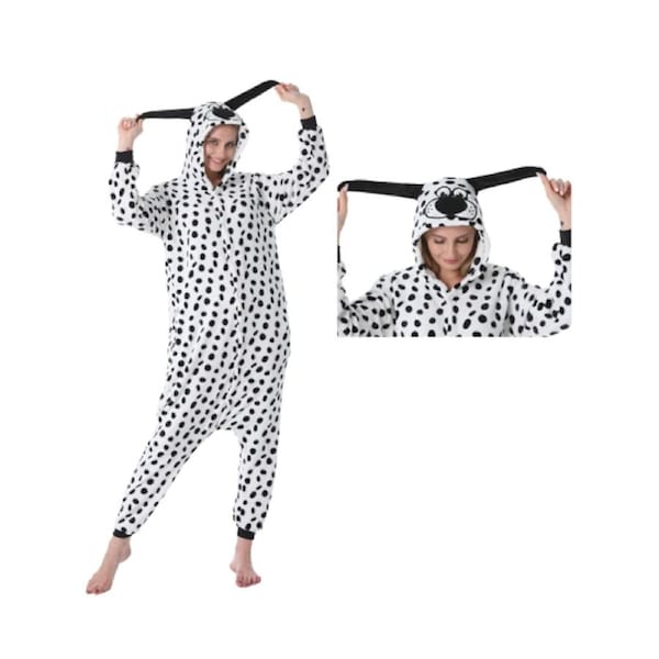 Adults Dalmatian Dog Onesie Animal Costume Pyjamas Party Book Week M