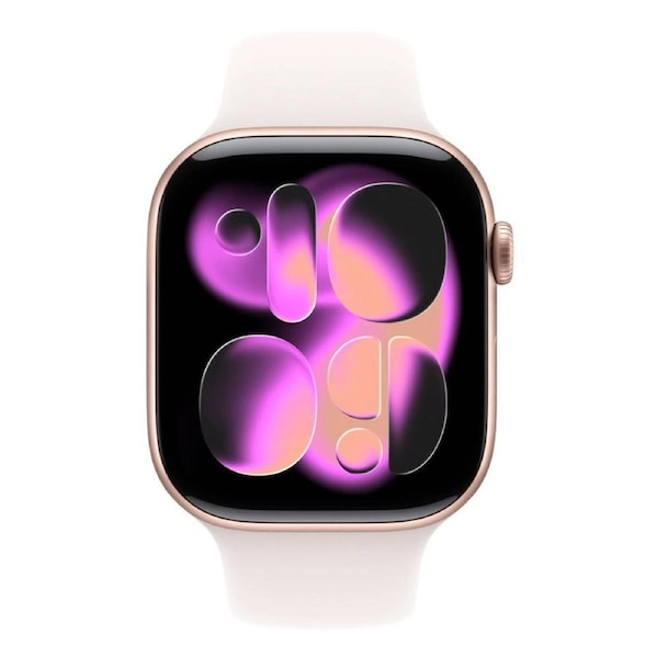 Apple Watch Series 11 GPS + Cellular 46mm Rose Gold Aluminium Case w/ Light Blush Sports Band (M/L) Rose Gold