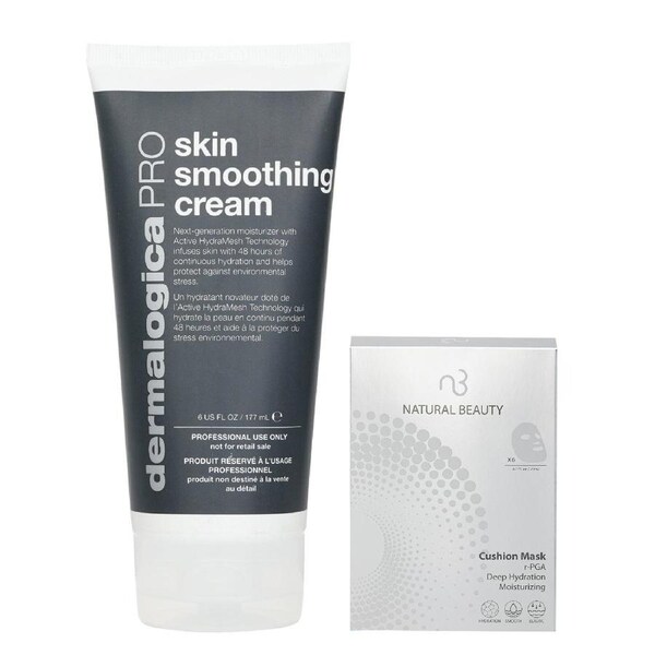 Dermalogica Dermalogica Skin Smoothing Cream PRO (Salon Size) 177ml X Natural Beauty r-PGA Deep Hydration Moisturizing Cushion Mask (Exp Date: 01/2026) 6x 20ml 2pcs 2pcs