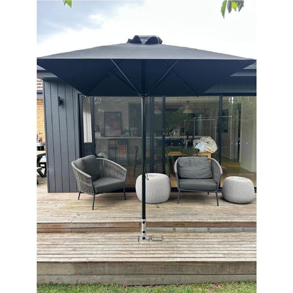 2m Aluminium Square Cafe & Resort Outdoor Umbrella Cobolt Blue
