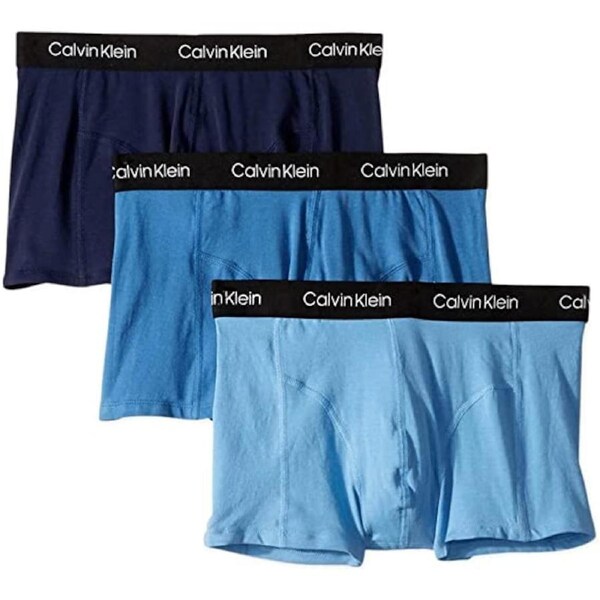 Calvin Klein Men’s Cotton Stretch Trunk 3 Pack – Navy/Blue/Cobalt S
