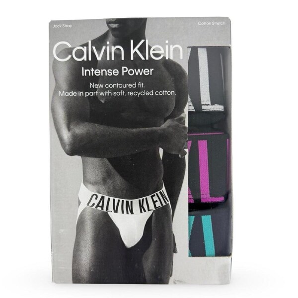 Calvin Klein Men's Intense Power Jock Strap 3 Pack – Black XL