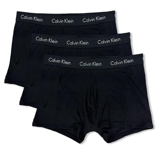 Calvin Klein Men's Cotton Stretch Trunk 3 Pack – Black S