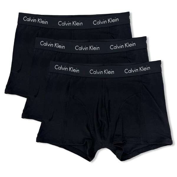 Calvin Klein Men's Cotton Stretch Trunks 3-Pack, Black M