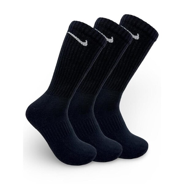 Nike Unisex Cotton Cushion Crew Socks 3-Pack – Black S