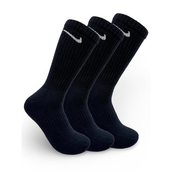 Nike Unisex Cotton Cushion Crew Socks 3-Pack - Black XL