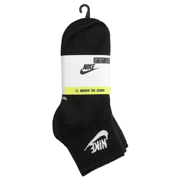Nike Unisex Everyday Essential Ankle Socks 3-Pack – Black/White S