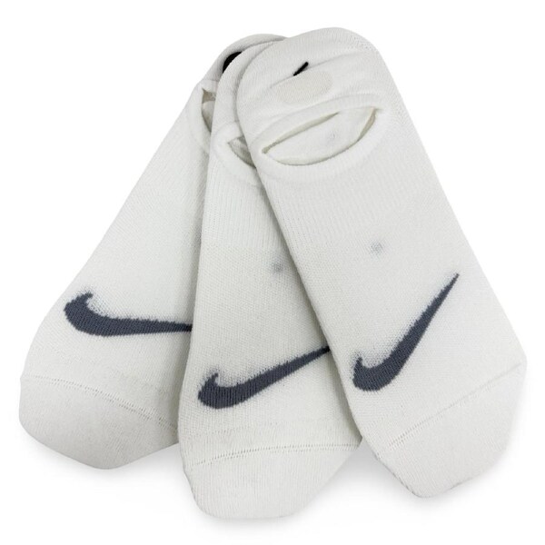 Nike Everyday Plus No-Show Footie Socks 3-Pack – White/Wolf Grey S