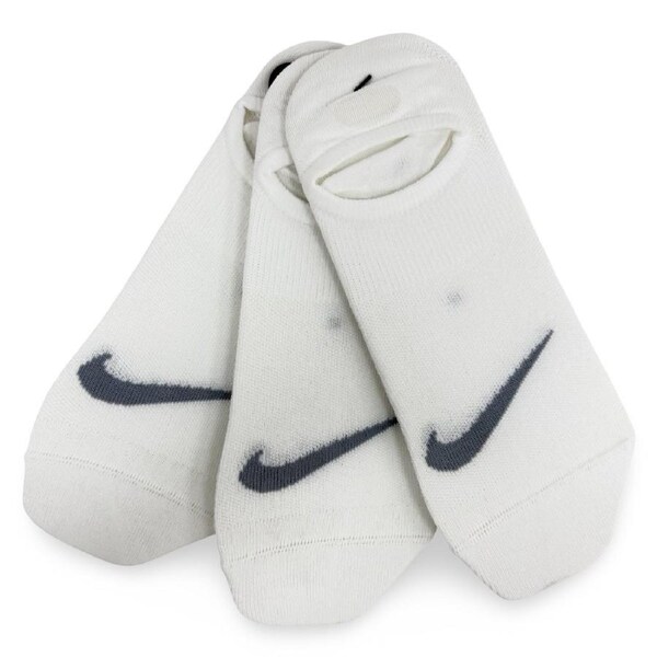 Nike Everyday Plus No-Show Footie Socks 3-Pack – White/Wolf Grey M