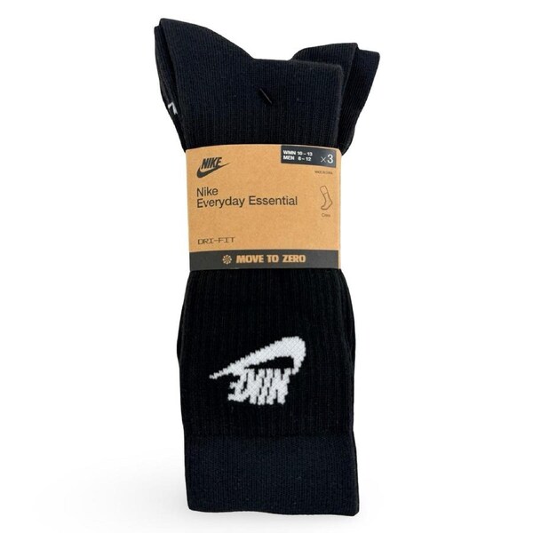 Nike Sportswear Everyday Essential Crew Socks 3-Pack – Black/White M