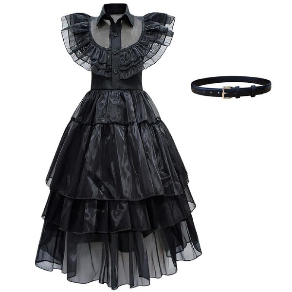 Adults Wednesday Addams Costume Tulle Prom Dress Book Week Halloween XL