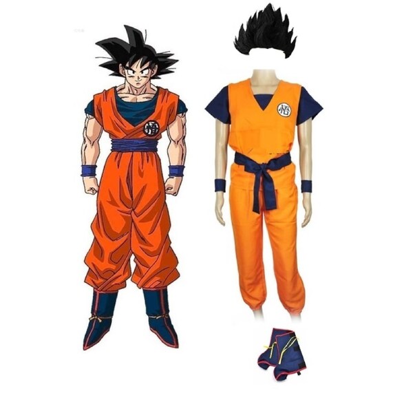 Adults Dragon Ball Z Goku Costume Black Wig Dragonball Z Cosplay L