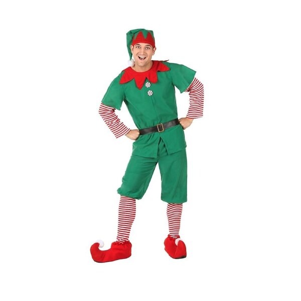 Mens Elf Costume Girls Christmas Fancy Dress Xmas Santa Helper Outfit M