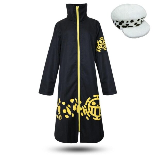 ONE PIECE Trafalgar D. Water Law Cosplay Costume Robe Coat Hat 2XL