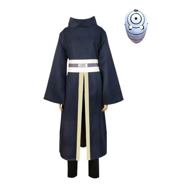 Naruto Akatsuki Ninja Uchiha Obito Cosplay Costume Anime Cloak Halloween Outfit XL