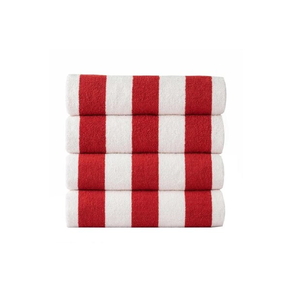 Cabana Beach Towels - Set of 4 Red