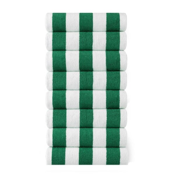 Cabana Beach Towels - Set of 8 Green