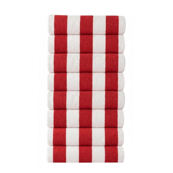 Cabana Beach Towels - Set of 8 Red