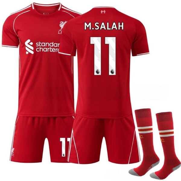 25/26 Kids Liverpool M.Salah #11 Boys Soccer Jersey Set Football Kits 26