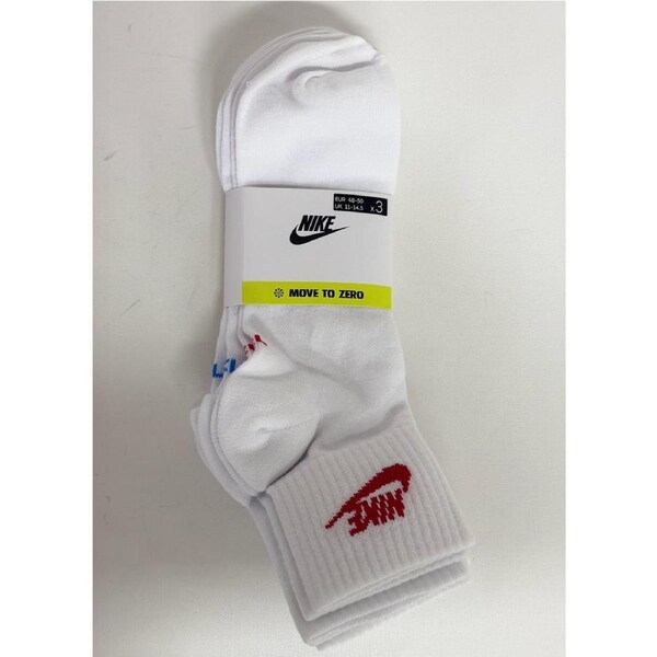 Nike Unisex Everyday Essential Ankle Socks 3-Pack – White/Multi XL