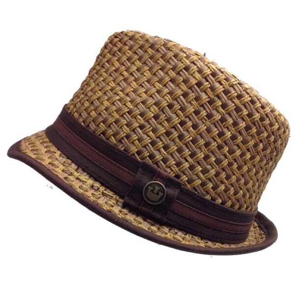 GOORIN BROTHERS Eric B Trilby Fedora Hat Bros Woven Paper Straw 100-4432 L