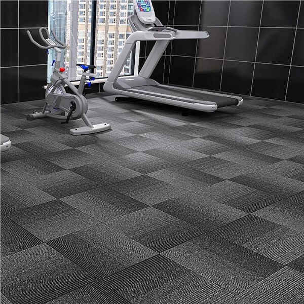 Marlow 20x Carpet Tiles Box Commercial Office Flooring 50x50cm Black