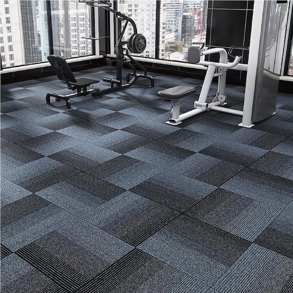 Marlow 20x Carpet Tiles Box Commercial Office Flooring 50x50cm Blue