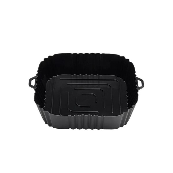 Air Fryer Silicone Pot Air Fryer Basket Liner Non-Stick Reusable Baking Tray Black