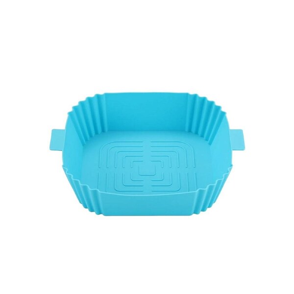 Air Fryer Silicone Pot Air Fryer Basket Liner Non-Stick Reusable Baking Tray Blue