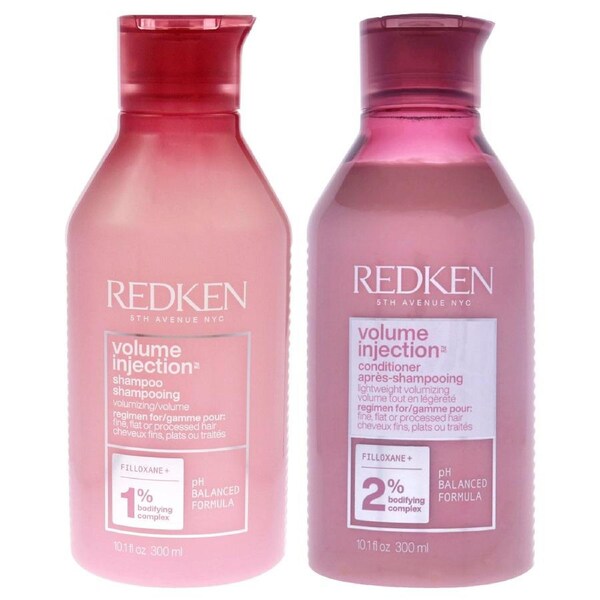 Redken Volume Injection Kit by Redken for Unisex - 2 Pc Kit 10.1oz Shampoo, 10.1oz Conditioner 2 Pc Kit