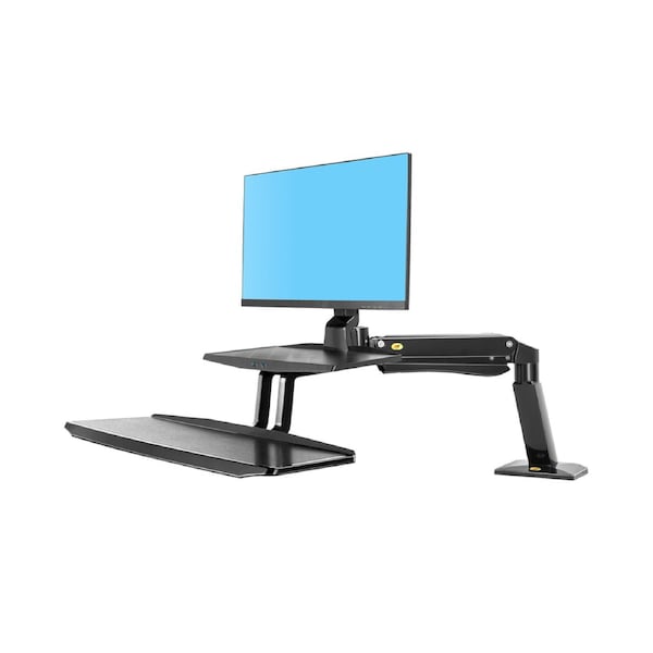 24"-35" FC55-B Sit Stand Desk Single Screen Mount Black