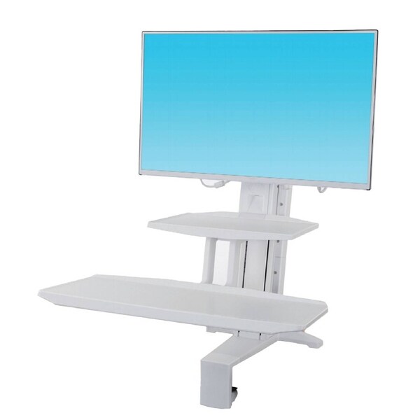 st35 Work station Standing Moniotr Mount Screen Sit Stand 22"-32" up to 11kg White