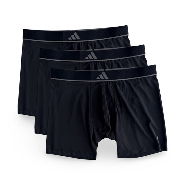 Adidas Men's Active Microflex Boxer Briefs 3-Pack, Black XL