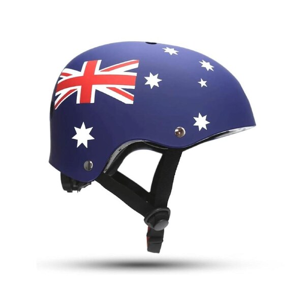AHA Kids Hard-Shell Lightweight Bike Helmet in Aussie Flag Large