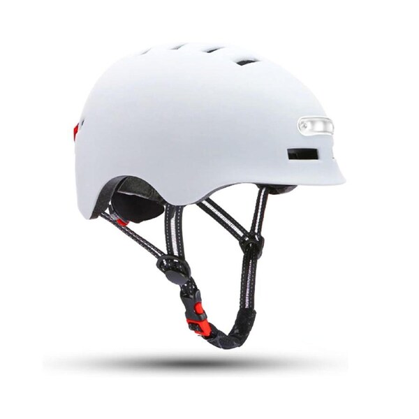 LED Flashing Bike Helmet for Adults in White Large