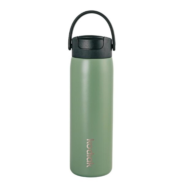 Kodiak Impact 710ml Insulated Stainless Steel Bottle with Straw Lid Green Matte