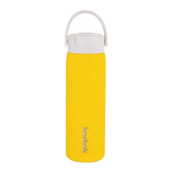 Kodiak Impact 710ml Insulated Stainless Steel Bottle with Straw Lid Yellow Noa