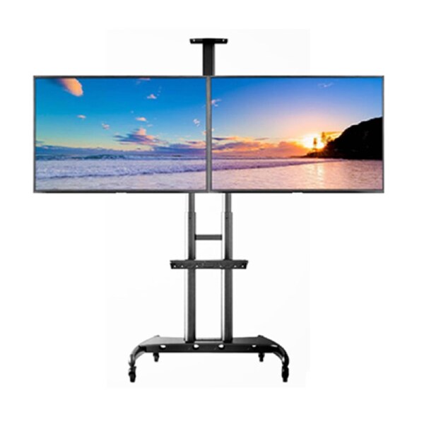 Dual Mobile Tv Dispaly Stand Cart Mount Bracket on wheels 44-55 inch mc386 gid://shopify/Metaobject/156915007776