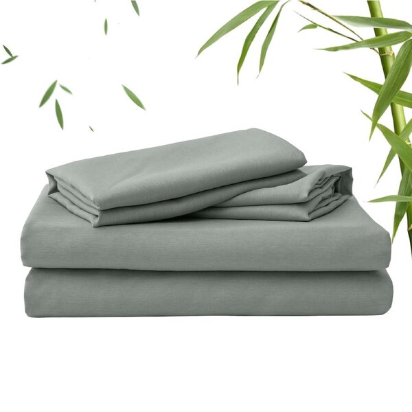 LINENOVA 2000TC Bamboo Sheet Set Ultra Soft Bedding Sets For All Year Comfort Single / Silver Grey