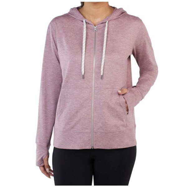 Kirkland Signature Ladies Lightweight Full Zip Hoodie Pink, Moisture-Wicking Small