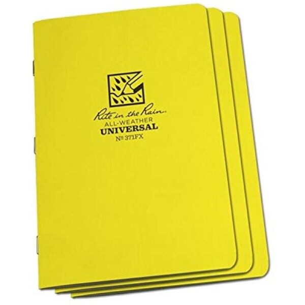 Rite in the Rain - Stapled 4.625 x 7 Field Flex Notebook - Universal - 3 Pack Yellow