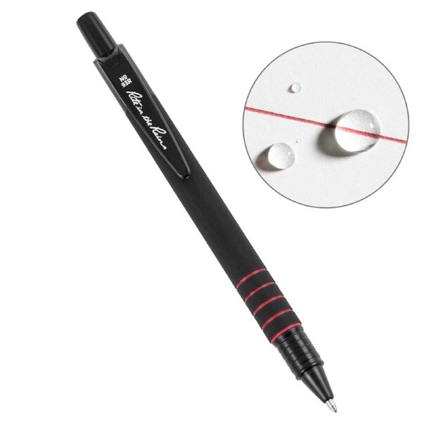 Rite in the Rain - All Weather Plastic Clicker Pen w/Clip Refillable - Matte Black Red
