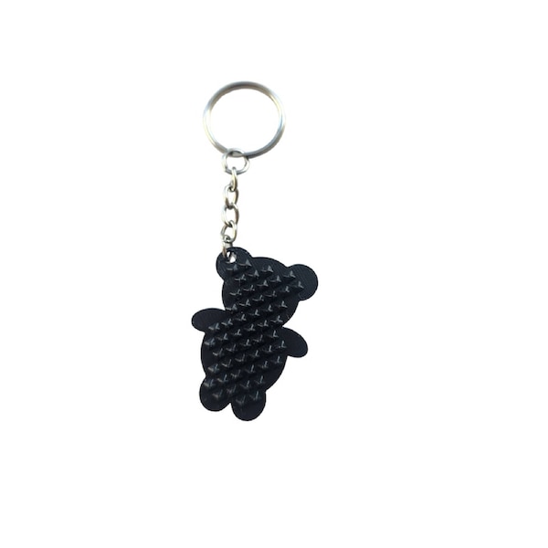 Spiked Bear Keychain Black