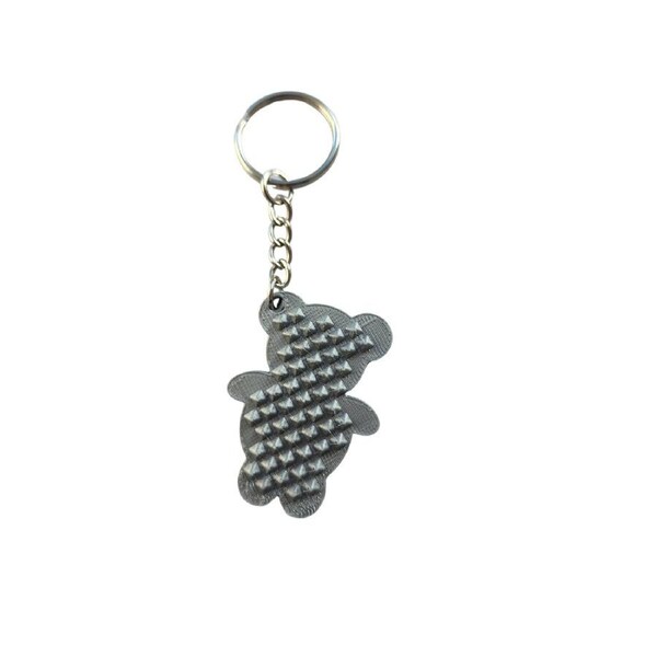 Spiked Bear Keychain Silver