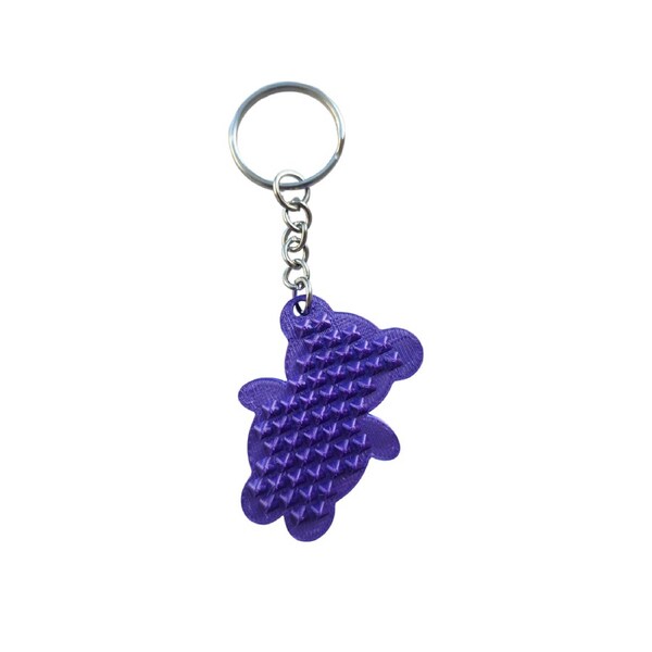 Spiked Bear Keychain Purple