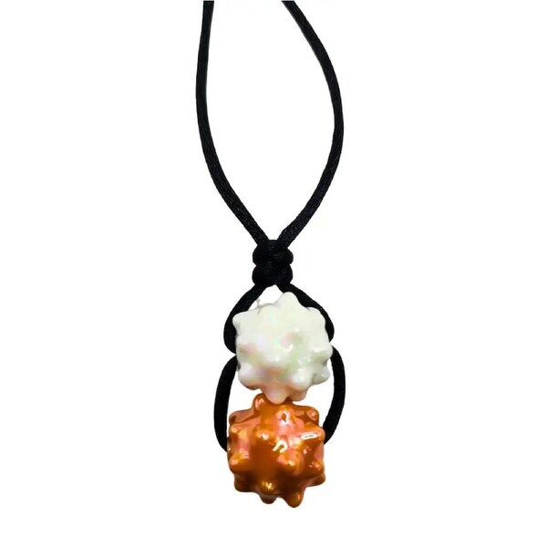 Spiked Bead Stim Necklace Mango