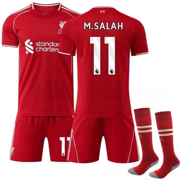 25/26 Kids Liverpool M.Salah #11 Boys Soccer Jersey Set Football Kits 26