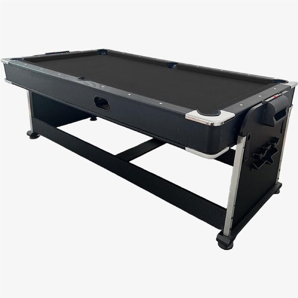 Eeeza 4 In 1 Multi-functional Game Table with Full Accessories for Home, MDF, 7Ft Black / Black