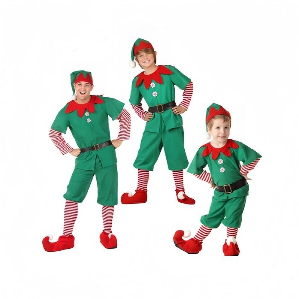 HOLALA Christmas Elf Costume Outfits Include Hat Shoes and Other Accessories for Boys and Men Xmas Cosplay 190cm