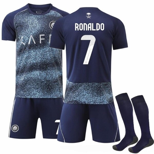26/27 Al Nassr FC Cristiano Ronaldo #7 Kids Soccer Jersey Set Away Football Kit 22